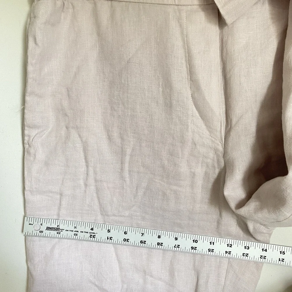 COS Wide Leg Linen Blend Pants in Light Pink (neutral)
